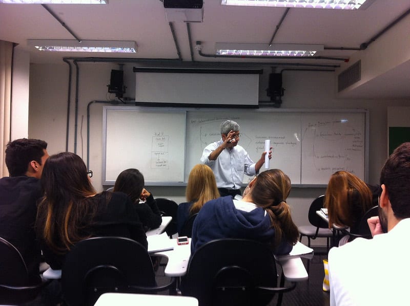 Students in a Brazil classroom session